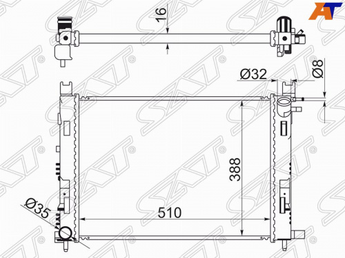 Радиатор LOGAN Nissan Terrano 14- / Renault Arkana 18- / Duster 10-21 / Kaptur 16-20 SG-RN0002-14-R