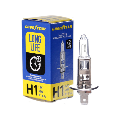 Лампа Goodyear H1 12V 55W P14.5s LONG LIFE